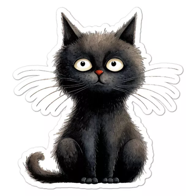 Cute Black Cat Kitten, Vinyl Decal Sticker, Indoor Outdoor, 3 Sizes, #11201