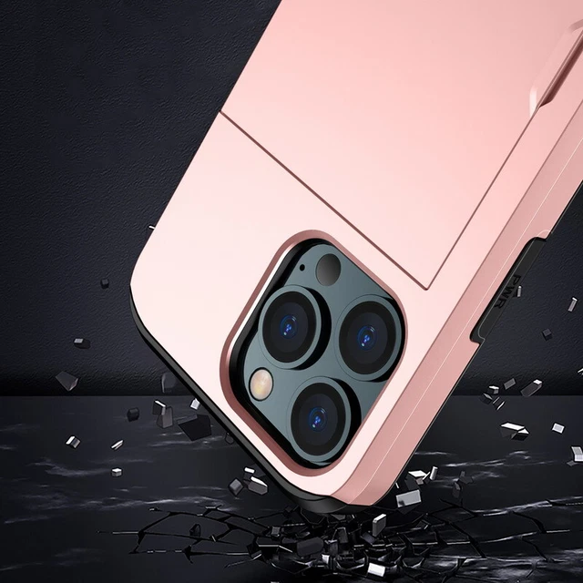 Hülle iPhone 14 13 12 Pro Max 11 8 XR Handy Tasche HardCover mit Kartenfach Case 9