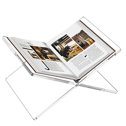 NEW Acrylic Book Stand Clear Book Holder for Cook Book Display Large