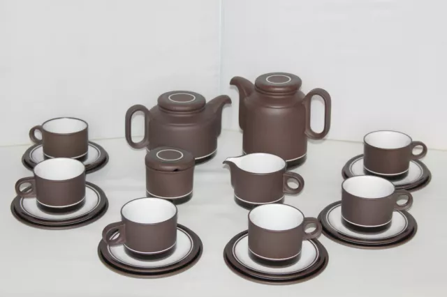 Vintage Retro Hornsea Contrast 1970's Tea And Coffee Set - 22 Piece Set