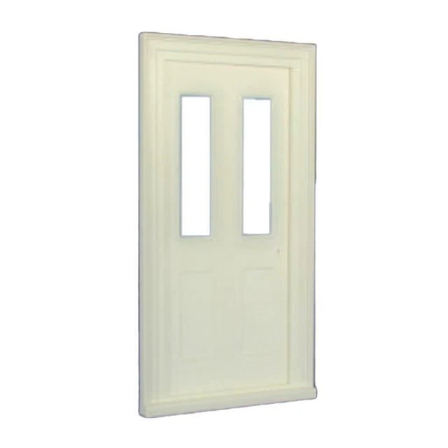 Dolls House White Plastic Victorian Front Door Glass Panels 1:12 DIY Builders