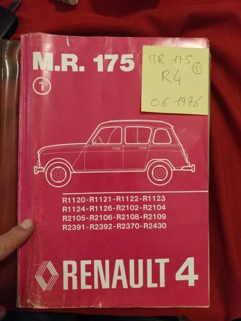 Manuel reparation Mecanique MR 175 Renault 4 R4 1976 Revue Technique R 4L 1976