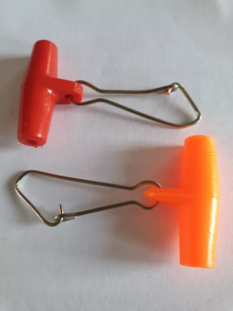 20 x Sea Fishing zip sliders for Running Ledger, Colours available Red/Orange 