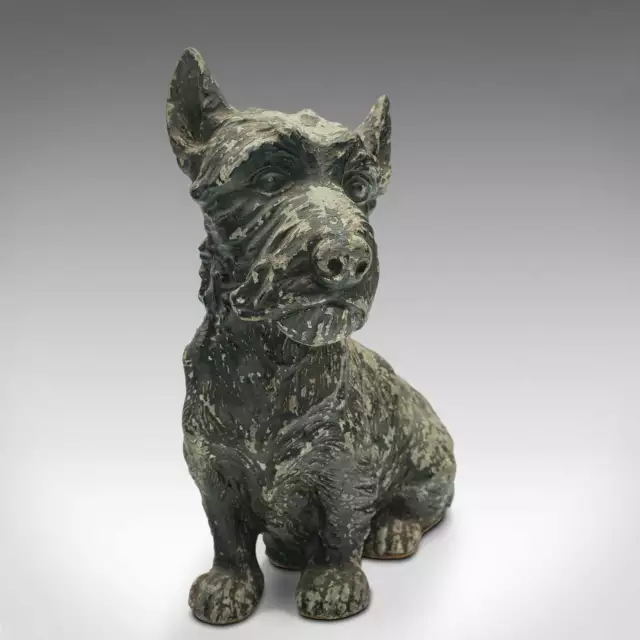 Antique Decorative Scottish Terrier Figure, British, Spelter, Dog, Edwardian 2