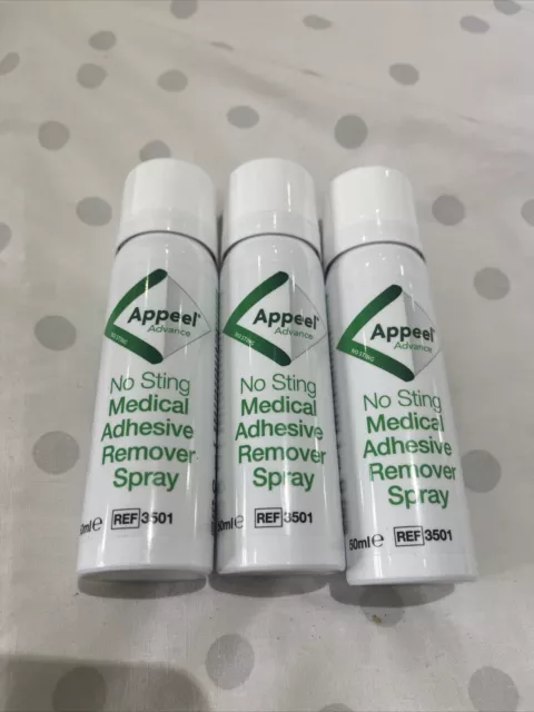 3 X Appeel 50Ml Advance Sin Picadura Removedor De Adhesivo Médico Spray Nuevo