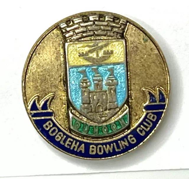 Vintage Bogleha Bowling Club Enamel Badge 25 mm Diameter