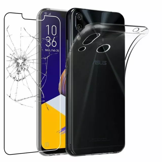 COVER TRASPARENTE + PELLICOLA VETRO TEMPERATO Per ASUS ZENFONE 5 ZE620KL TPU LCD