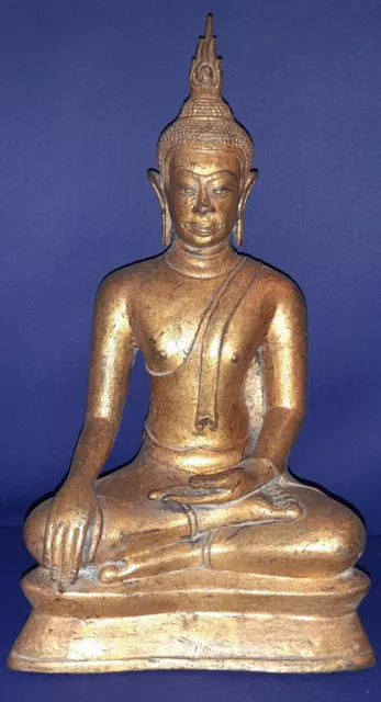 Statue De Bouddha En Bronze Doré Sukothai Thaïlande XIXeme siecle