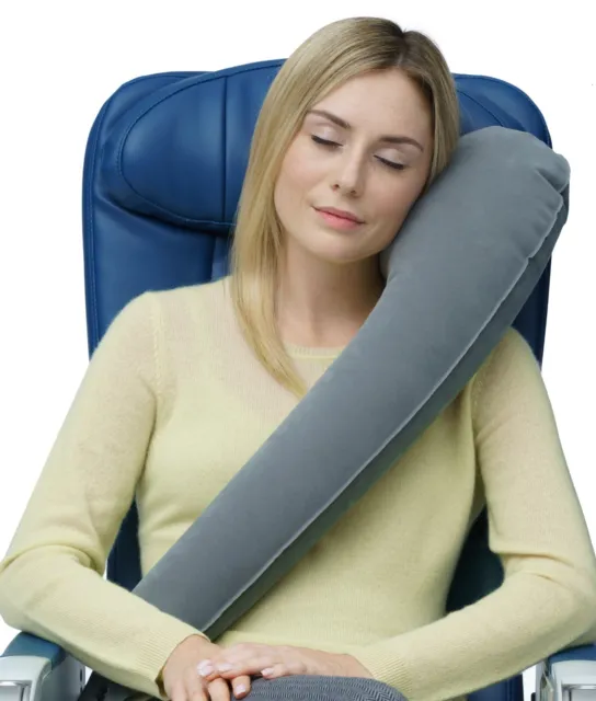 Travelrest Ultimate Inflatable Travel Pillow Neck Head Shoulder Support (Grey)