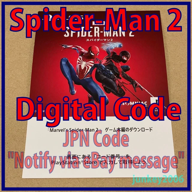 MARVEL SPIDERMAN 2 PS5 Playstation 5 Digital Game Code only Worldwide