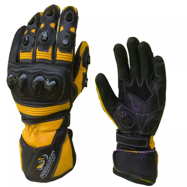 Motorradhandschuhe Pro Race Motorrad Leder Handschuhe von PROANTI