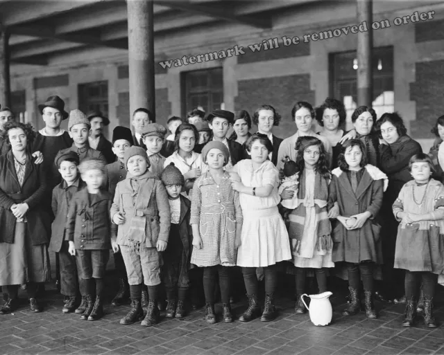 Photograph of Immigrants Arriving at Ellis Island in New York  Year 1908c 8x10