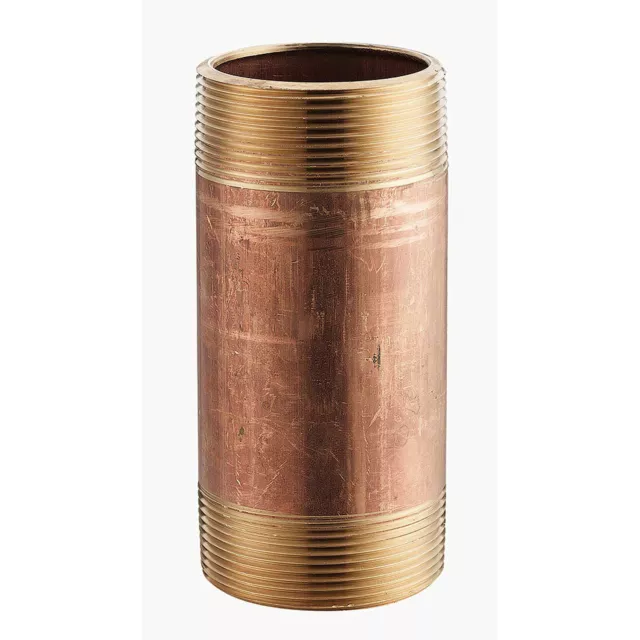 1-1/2" x 5-1/2" Lead Free Seamless Red Brass Pipe Nipple 140 PSI Sch. 40 Import