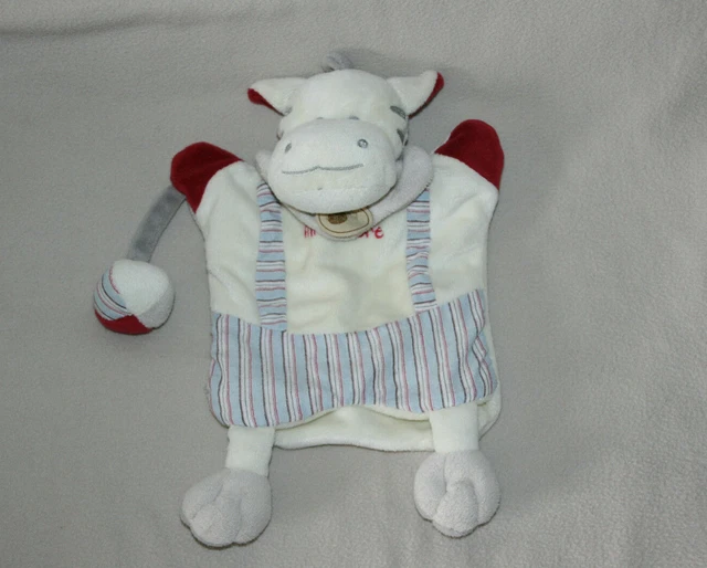 Babynat Baby Nat Doudou Zebre Plat Marionnette Mr Zebre Ballon Bordeaux Kom9