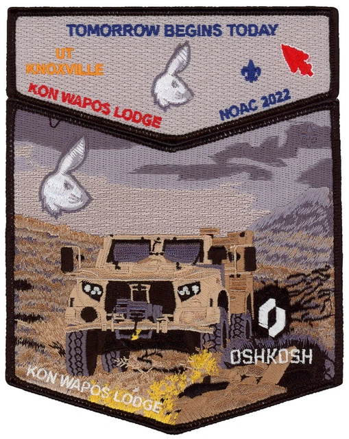 Boy Scout OA 635 Kon Wapos Lodge 2022 NOAC Black Border Flap Set