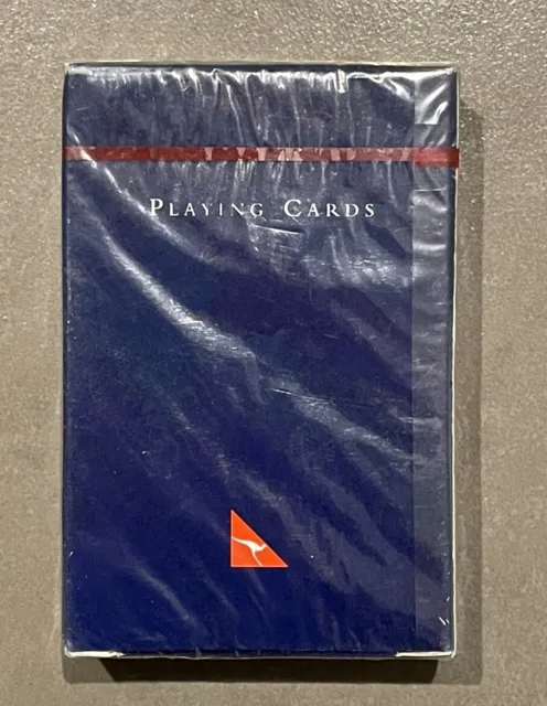 QANTAS Airlines Vintage Unopened, Sealed Deck of Playing Cards Navy Collectable