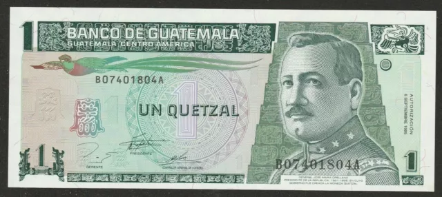 1985 Guatemala 1 Quetzel Note Unc