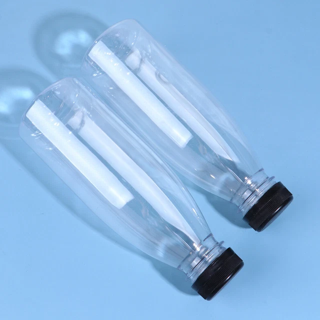 6 PIEZAS Contenedores Tapas Botellas de bebida transparentes Botella de agua Desechable Viaje