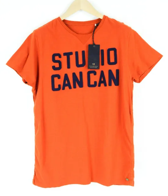 Scotch & Soda Ams Couture ~ L Uomo T-Shirt Arancione Cotone Manica Corta