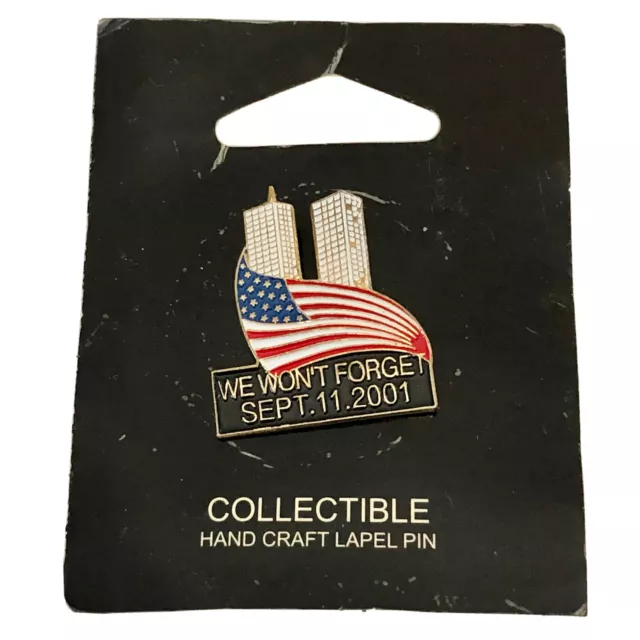 9/11 Anniversary Lapel Pin September 11 2001 Never Forget Twin Towers NYC A310