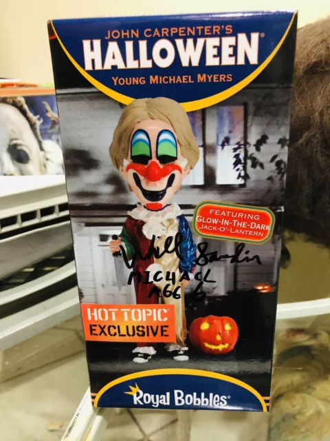 Autographed Young Michael Myers Clown Bobble Head Will Sandin