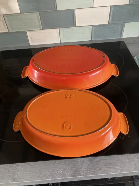 Platos vintage de hierro fundido naranja x 2 28/32 usados