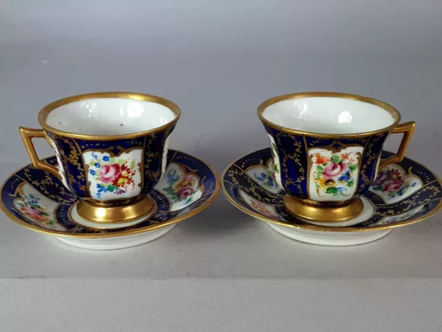 Pair Antique Saucers Coffee Porcelain from Paris - The Tallec. Very Bel