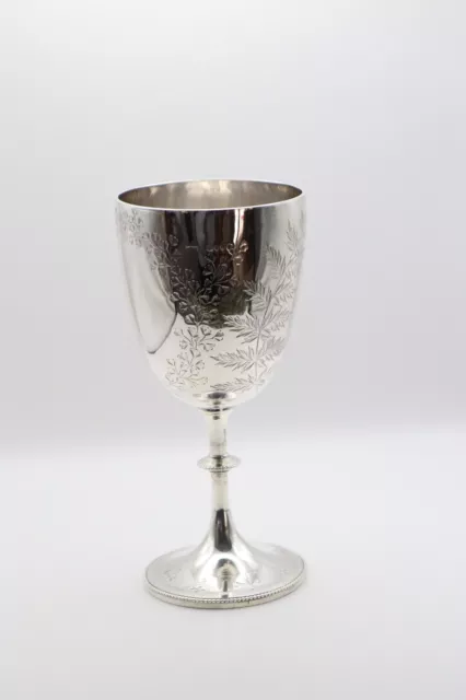 Large Heavy Antique Victorian Silver Wine Goblet Chalice Hallmarked London 1878