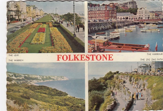 Postcard - Folkestone - 4 Views (Valentine)