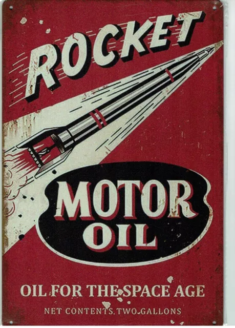 *Tolle Deko Garage Rocket  Öldose Rennsport Werkstatt Tankstelle Vintage Retro