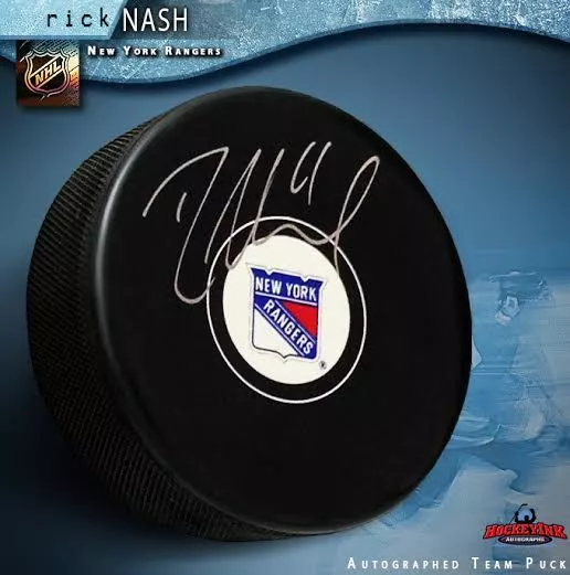 RICK NASH Signed New York Rangers Puck