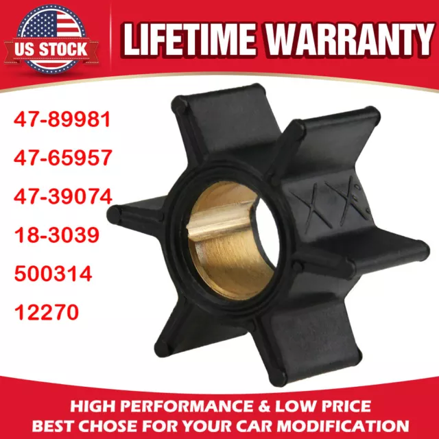 47-89981 47-65957 Outboard Impeller for Mercury 4.5/7.5/9.8HP Motors 18-3039