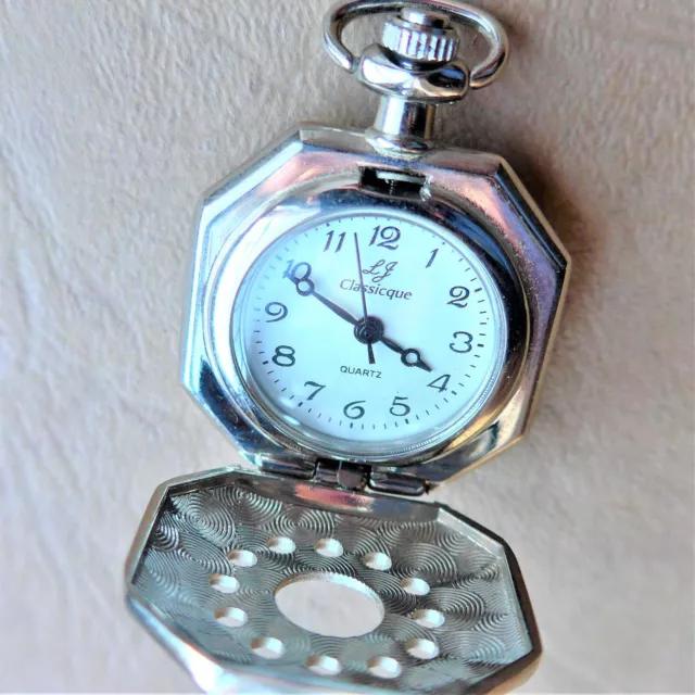 Cute Savonnette Ladies Pocket Watch, " Lj Classicque ", Quartz, Good Function