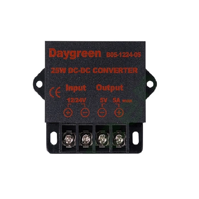 Convertisseur 12v à 5v Convertisseur DC-DC MZHOU 12V/24V Vers 5V 5A 25W - Abaisseur De Tension Avec Tournevis | Pour Bandes LED, Enceintes, Pompes Convertisseur 12v Vers 5v