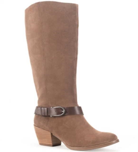 American Rag Women's Block Heel Leather Boots Brown Size 9.5 M