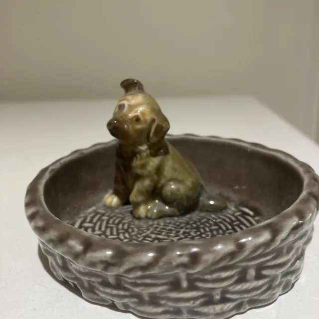 Vintage Wade Trinket Bowl Puppy German Shepherd