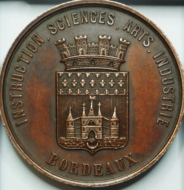 Médaille Exposition Bordeaux 1882 - Société Philomathique - Bronze - Bel État Rare