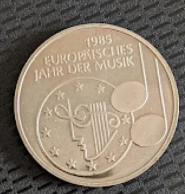 BRD  Bund Deutschland 5 Mark 1985 Europäisches Jahr der Musik