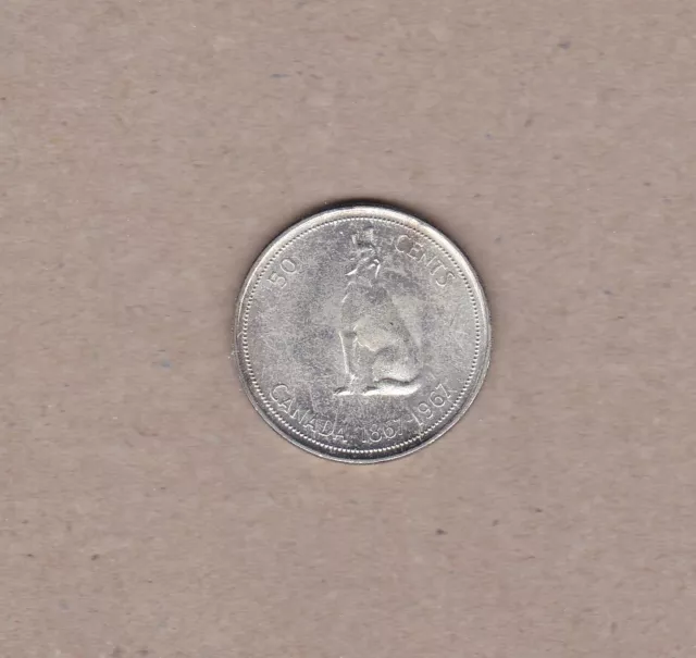 1967 Canada Fifty Cents Elizabeth II Silver Half Dollar Coin 50 Cent