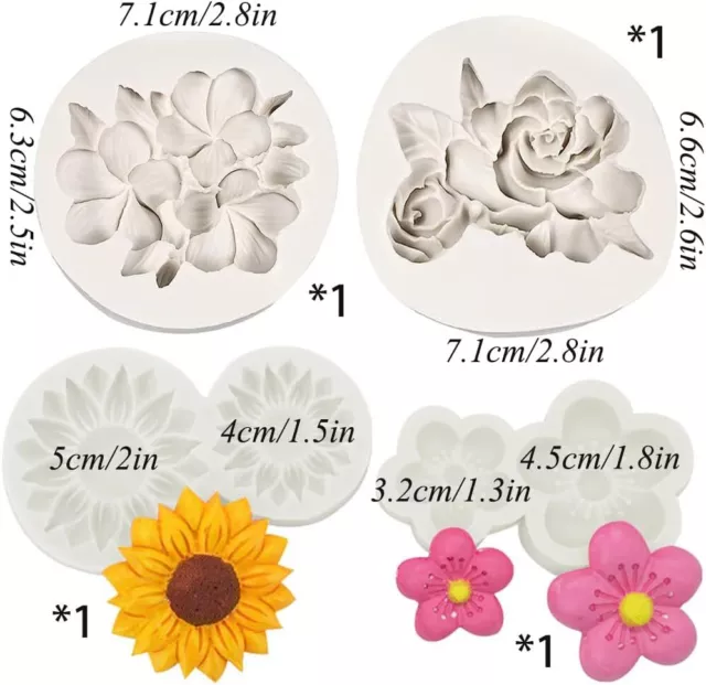 WIDEBG Stampi in Silicone Fiore Stampo Frangipane Margherita Gardenia Fiore... 3