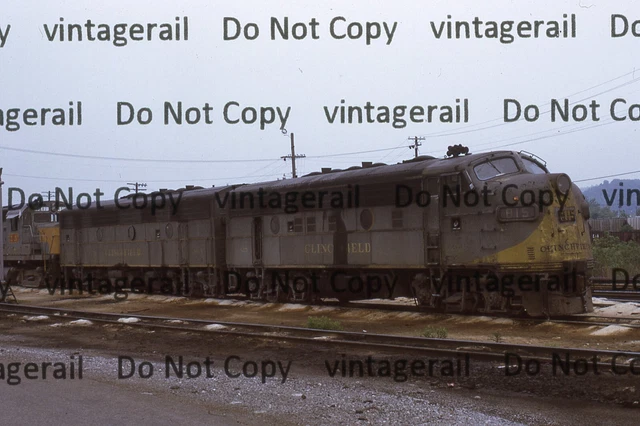 2 TWO Original Kodachrome Slide Clinchfield F7A Seaboard Coast Line Corbin Ky