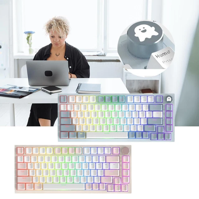 AK82 MECHANICAL KEYBOARD Wireless Wired E-Game Office Structure~ Girl ...