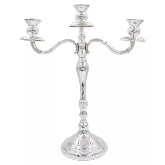 Candelabro Tre Fiamme in Argento 800 Lucido Stile Inglese