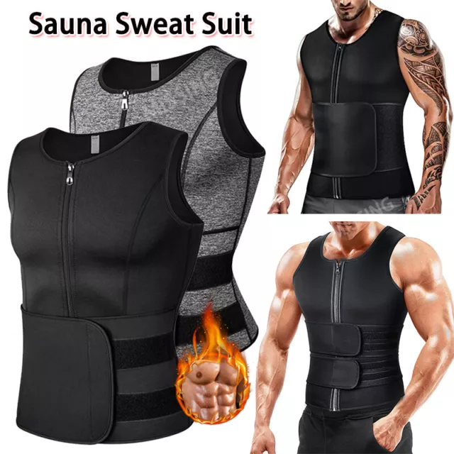 US Men Extreme Sweat Shapewear Fat Burner Workout Tank Top Sauna Shaper  Vest HOT