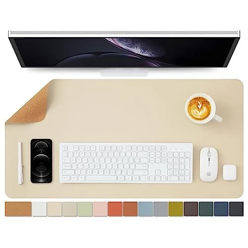 Cork Desk Mat - Dual-Sided Desk Pad for Office and Home - Desk Organization a...