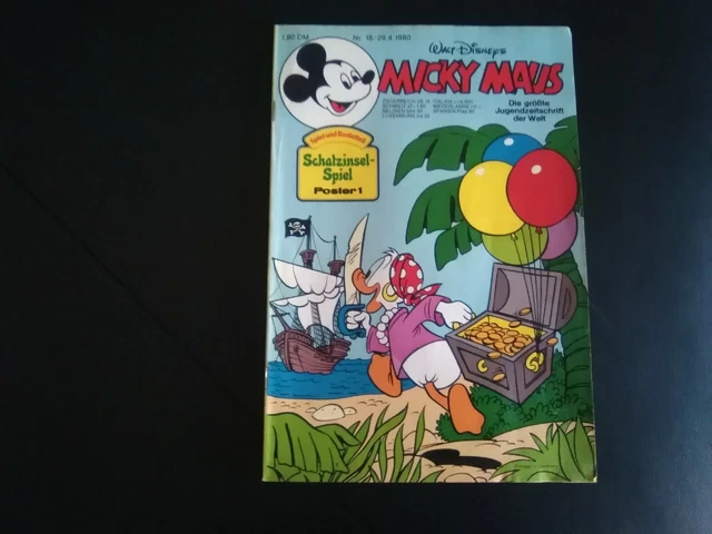 Micky Maus Nr. 18 / 29.04.1980 mit Beilage und Schnipp / guter Zustand 