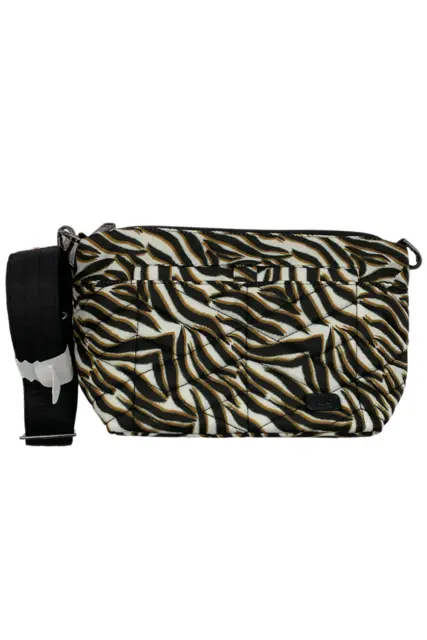 Lug RFID Quilted Crossbody with Printed Strap Flare Zebra Sand/Copper