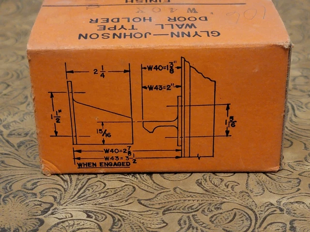 Glynn Johnson Wall Type Door Holder W40X - Brass Finish US4 - NOS, Vintage § 3