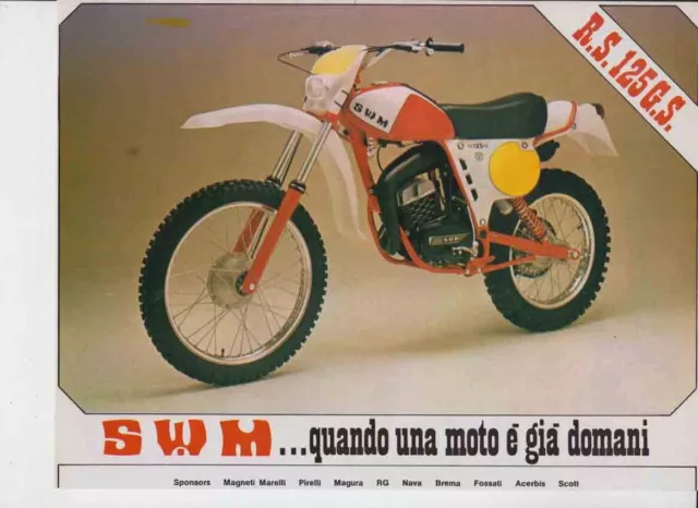 advertising Pubblicità- MOTO SWM RS 125 GS 1977- MOTOITALIANE ENDURO EPOCA