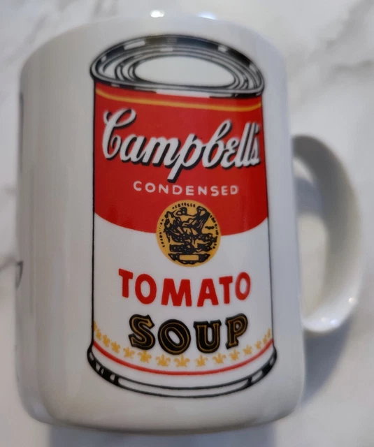 VINTAGE ANDY WARHOL Campbell’s Tomato Soup Mug Pop Art 90s Block Pop